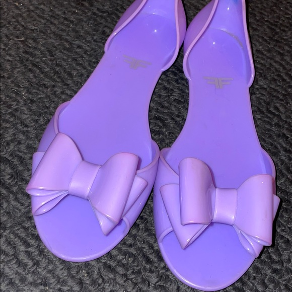 💜🎀Lilac Bow Jelly Flats🎀💜 - Picture 3 of 9
